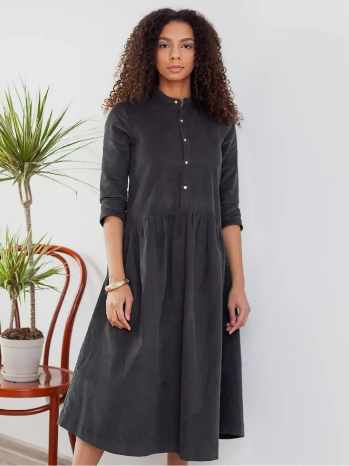Ruffed A-Line Dress - Image 3