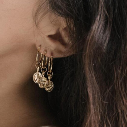 Elegant Triple Gold Earrings