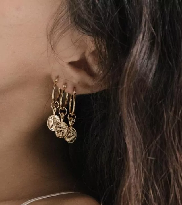 Thick Gold Earrings - Image 4