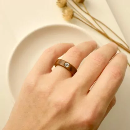 Diamond Wood Ring