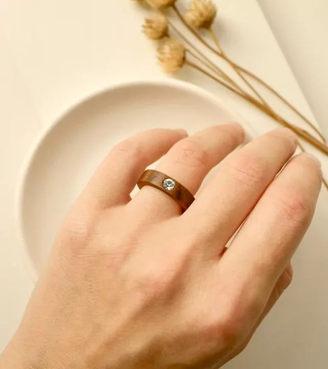 Diamond Wood Ring